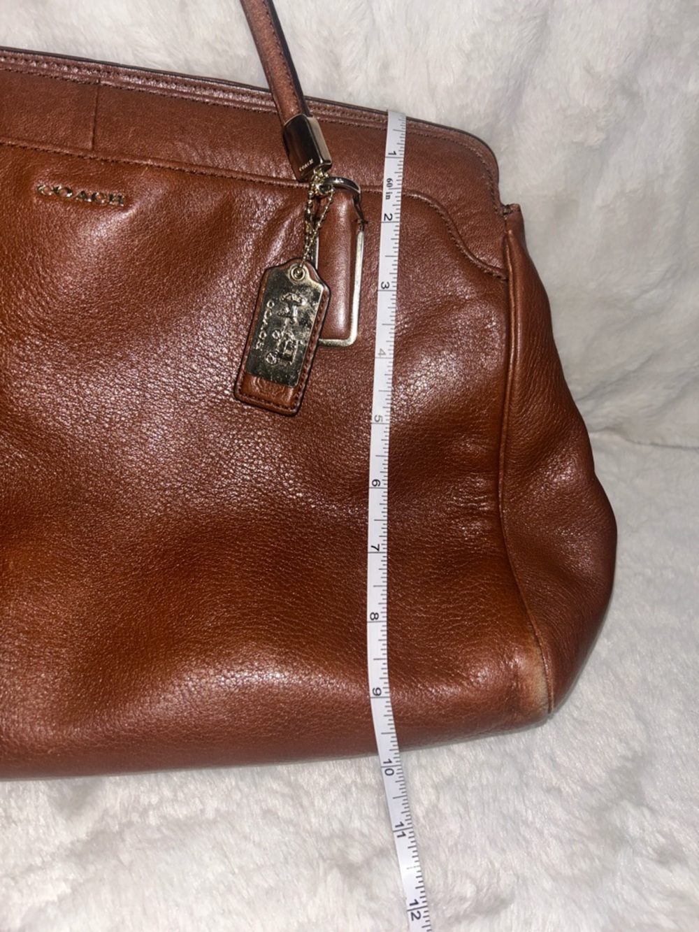 Coach Chestnut Brown Leather Shoulder Bag with Signature Tag 25161 - Picture 14 of 15